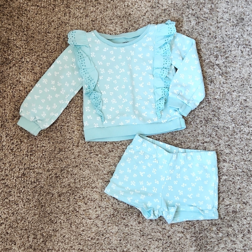 Carter's Ruffle Floral Sweatshirt Matching Set
